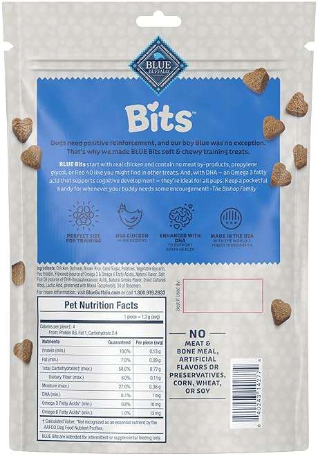 Blue Buffalo Bits Soft Dog Treats for Training, Made with Natural Ingredients & Enhanced with DHA, Chicken Recipe, 19-oz Bag - Image 2