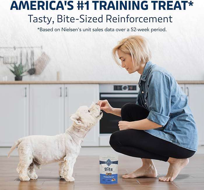 Blue Buffalo Bits Soft Dog Treats for Training, Made with Natural Ingredients & Enhanced with DHA, Chicken Recipe, 19-oz Bag - Image 4