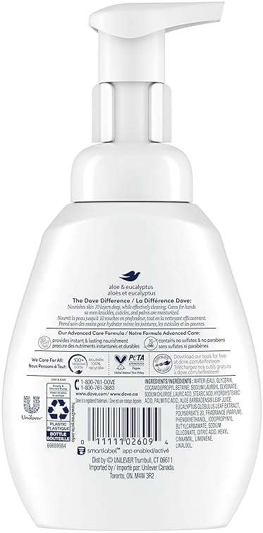 Dove Foaming Hand Wash 4 Count Aloe & Eucalyptus Protects Skin from Dryness, More Moisturizers than the Leading Ordinary Hand Soap, 10.1 oz - Image 2