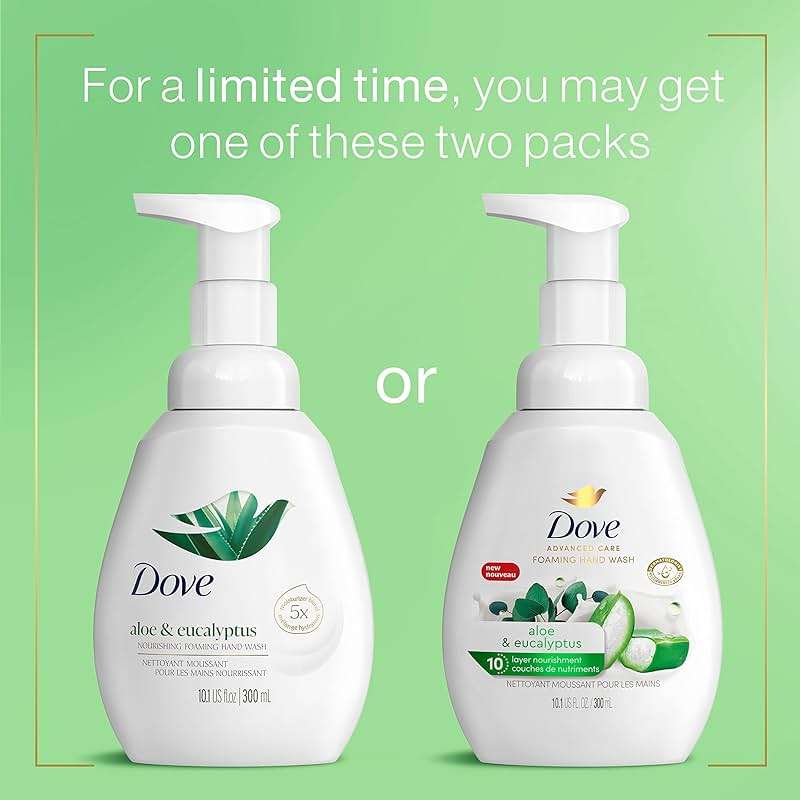 Dove Foaming Hand Wash 4 Count Aloe & Eucalyptus Protects Skin from Dryness, More Moisturizers than the Leading Ordinary Hand Soap, 10.1 oz - Image 3