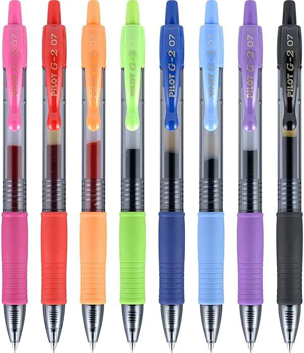 Pilot G2 Pens, Premium Refillable And Retractable Gel Ink Pens Fine Point (0.7mm), 8 Colors, 8 Count - Image 6