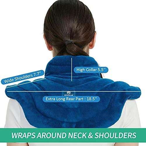 Microwavable Heat Pad for Neck and Shoulders, Weighted Microwave Moist Heating Wrap for Pain Relief Sore Muscle Stress Tension, Heated Wrap with Aromatherapy, Hot & Cold Compress, Grey - Image 2