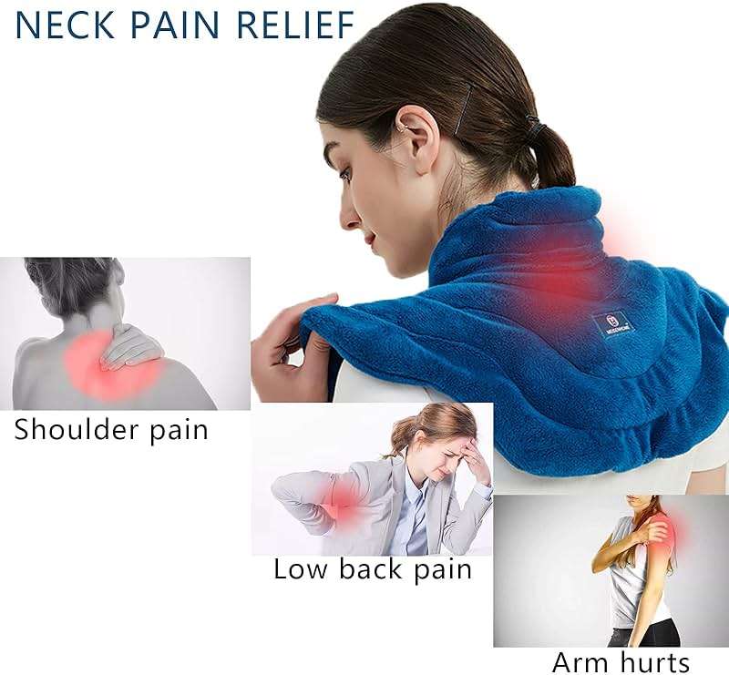 Microwavable Heat Pad for Neck and Shoulders, Weighted Microwave Moist Heating Wrap for Pain Relief Sore Muscle Stress Tension, Heated Wrap with Aromatherapy, Hot & Cold Compress, Grey - Image 3