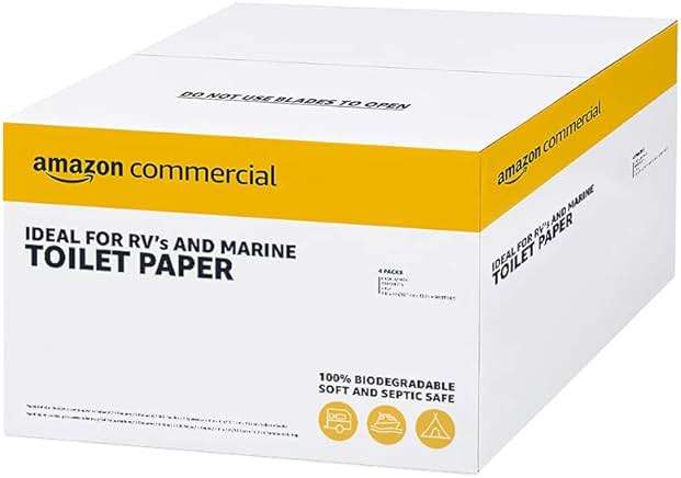 Amazon Basics FSC certified paper 2-Ply White Quick Dispensing Toilet Paper for RV's & Marine, Waste-Tank Compatible, 300 Sheets per Roll - 24 Rolls (Previously AmazonCommercial) - Image 1