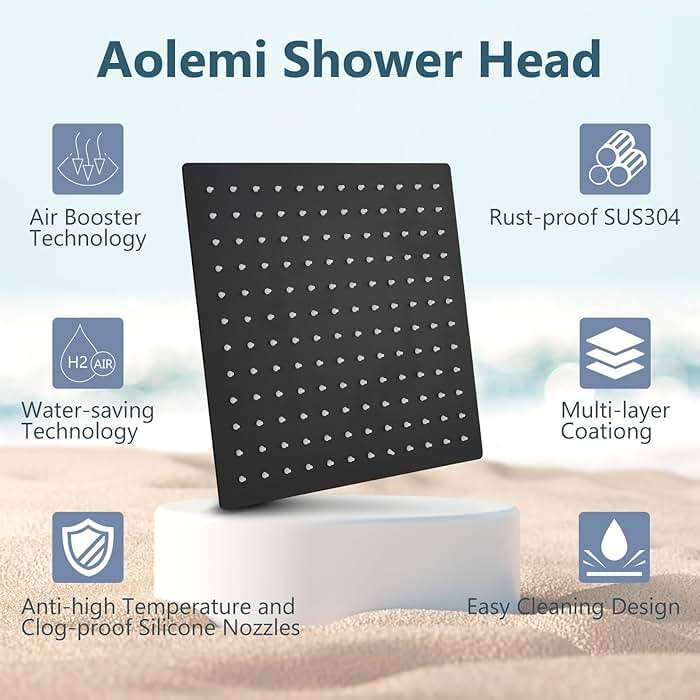 Aolemi Shower Faucet Set, High Pressure Shower System with 2-in-1 Handheld Sprayer, Wall Mount Fixture Combo with Rough-in Valve, 12 Inch Shower Head, Matte Black - Image 6