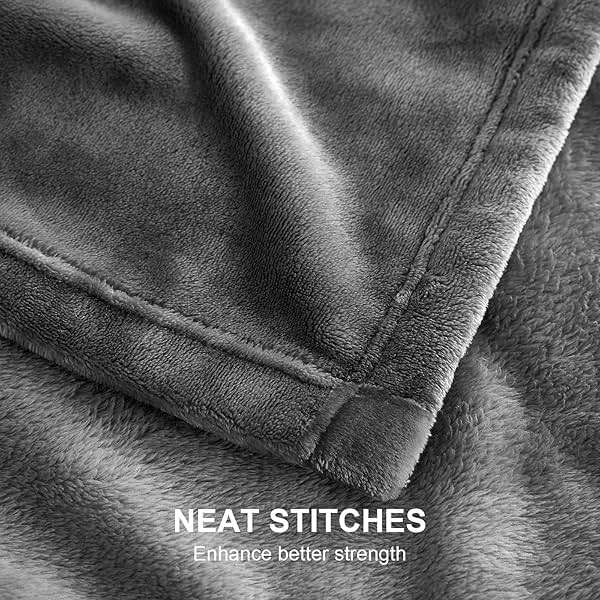 Hansleep Fleece Blanket Twin Size Grey, Soft Cozy Twin Blanket, Fuzzy Flannel Blanket for Bed, Sofa, Couch, Travel, Camping, 60 x 80 Inches - Image 4