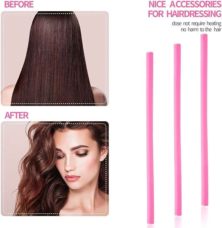 30PCS 9.45" Flexi Rods Curlers Set for Short and Long Hair, No Heat Foam Rollers with Steel Comb Buytta - Image 3