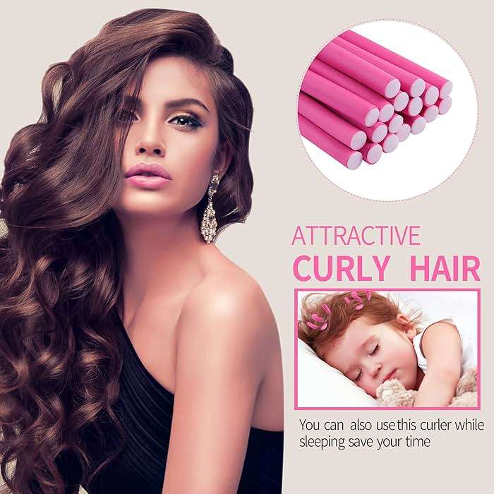 30PCS 9.45" Flexi Rods Curlers Set for Short and Long Hair, No Heat Foam Rollers with Steel Comb Buytta - Image 4