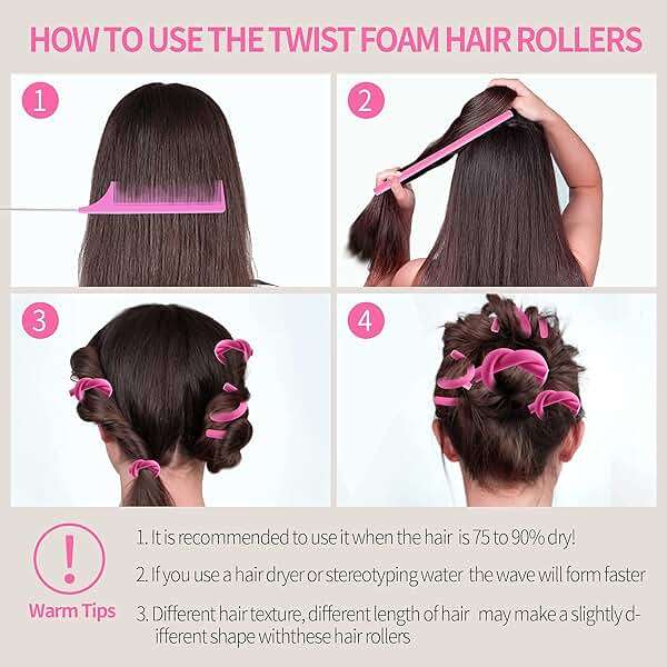 30PCS 9.45" Flexi Rods Curlers Set for Short and Long Hair, No Heat Foam Rollers with Steel Comb Buytta - Image 5