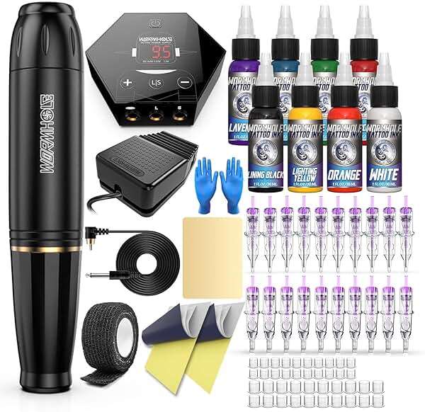 Tattoo Gun Kit Cartridge Tattoo Machine Kit Tattoo Kit Tattoo Pen for Beginners Rotary Tattoo Pen Type Machine Complete Tattoo Supplies WTK070 - Image 1