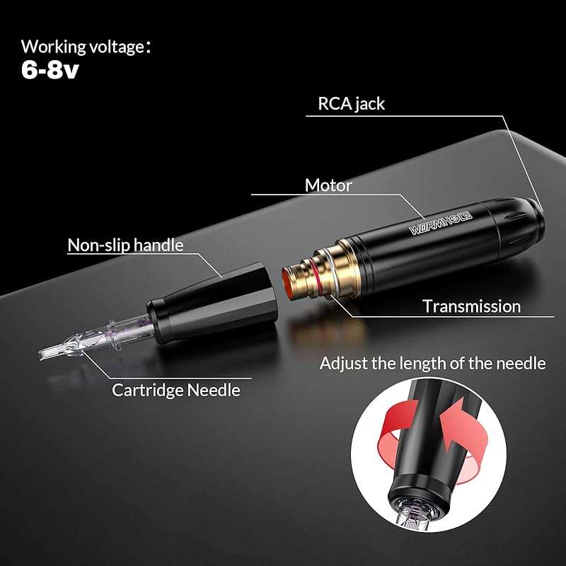Tattoo Gun Kit Cartridge Tattoo Machine Kit Tattoo Kit Tattoo Pen for Beginners Rotary Tattoo Pen Type Machine Complete Tattoo Supplies WTK070 - Image 2