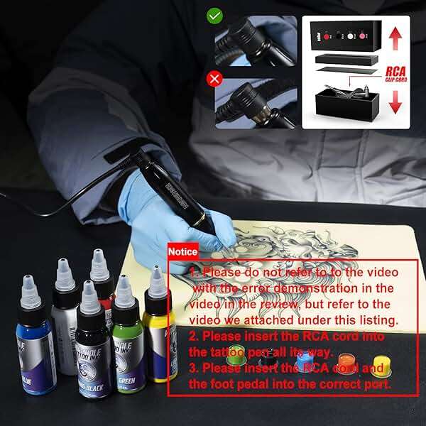 Tattoo Gun Kit Cartridge Tattoo Machine Kit Tattoo Kit Tattoo Pen for Beginners Rotary Tattoo Pen Type Machine Complete Tattoo Supplies WTK070 - Image 7