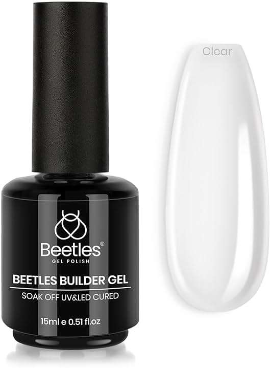 Beetles Builder Gel for Nails,0.51 oz Clear,8 in 1 Strengthening Thickening Building Instant Apex,Beginners Friendly & DIY Salon Manicure,LED & UV Lamp Needed,Gifts for Women - Image 1