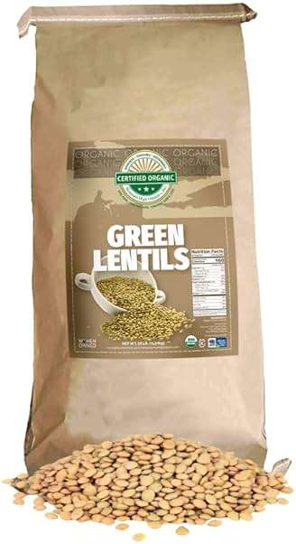 Mountain High Organics Certifed Organic Green Lentils 1/25LB Bag - Image 1