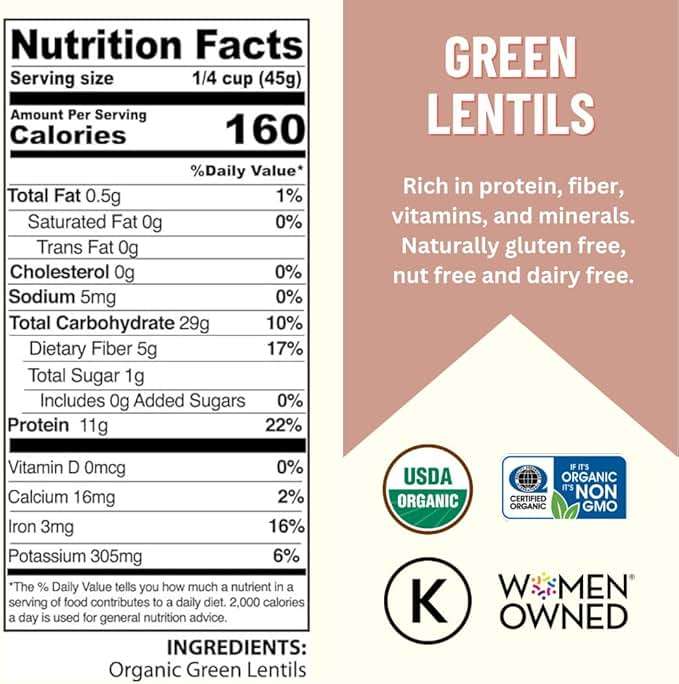 Mountain High Organics Certifed Organic Green Lentils 1/25LB Bag - Image 2