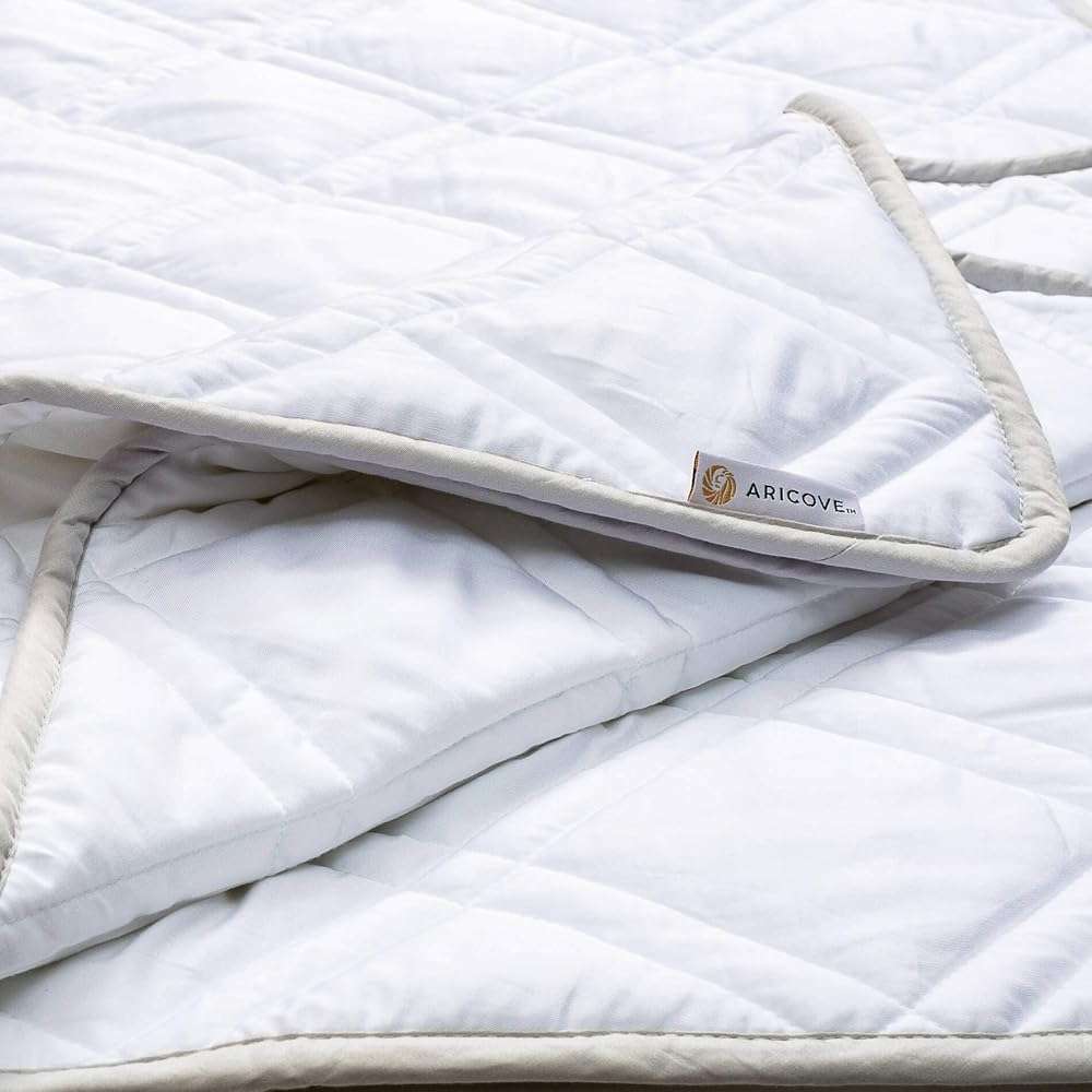 Aricove Cooling Weighted Blanket, 12 lbs, Twin Size for Adults, Luxury Heavy Blanket, Silky Soft Bamboo Viscose, 48x72 inches, Machine Washable, White - Image 10