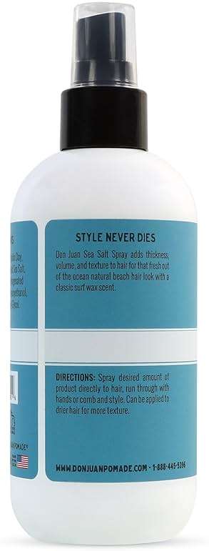 Don Juan Sea Salt Hair Styling Spray | Light Hold | Adds Volume and Texture To Hair | Natural Ingredients | Surf Wax Scent, 8 fl oz - Image 2