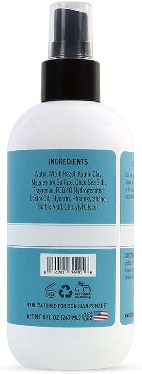Don Juan Sea Salt Hair Styling Spray | Light Hold | Adds Volume and Texture To Hair | Natural Ingredients | Surf Wax Scent, 8 fl oz - Image 3