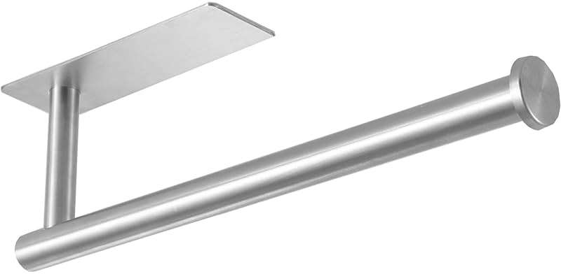theaoo Under Cabinet Paper Towel Holder for Kitchen, Adhesive Paper Towel Roll Rack for Bathroom Towel, SUS304 Stainless Steel Wall Mount, Both Available for Adhesive and Screws - Image 1