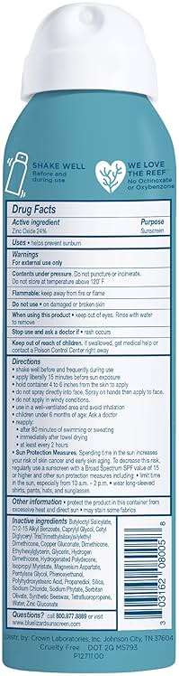 BLUE LIZARD Sport Mineral Sunscreen Spray SPF 50+, Dermatologist-Recommended Brand, Broad-Spectrum UVA/UVB Protection, Water-Resistant, Zinc Oxide Formula, Vegan, 5 fl oz - Image 2