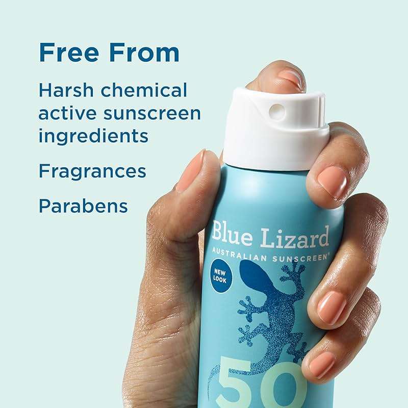 Blue Lizard Sensitive Mineral SPF 50 Spray, Dermatologist-Recommended Brand, Broad-Spectrum UVA/UVB Protection, Water-Resistant, Zinc Oxide Formula, 5 oz - Image 6