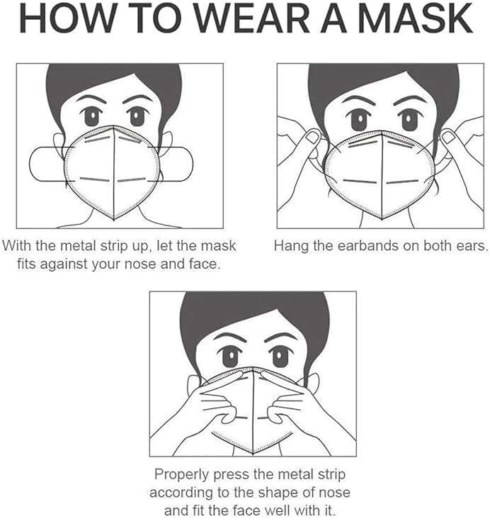 LEMENT 50pcs KN95 Face Mask Black 5 Layer Cup Dust Safety Masks Filter Efficiency≥95% Breathable Elastic Ear Loops Black Masks - Image 7