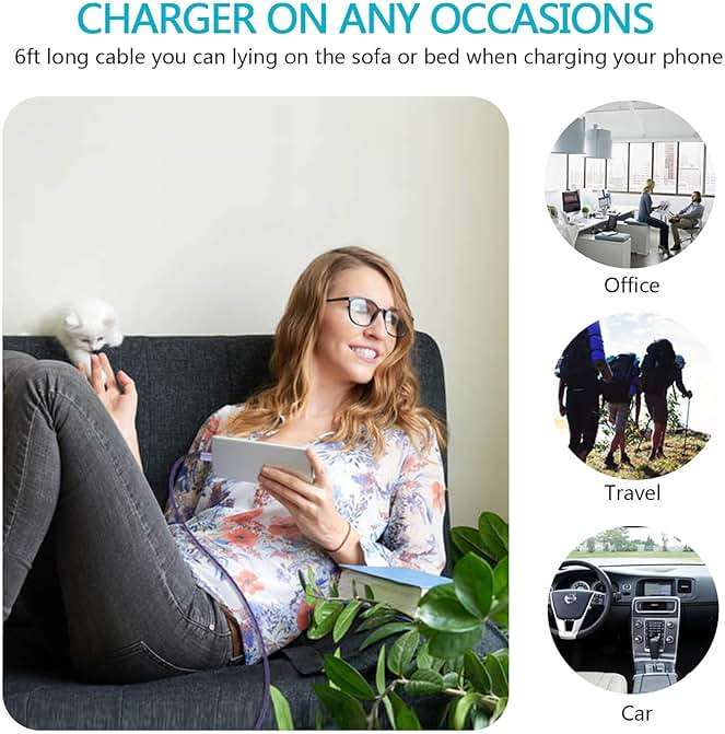 C Charger Cable Fast Charging Phone Android Power Cord 4 Compatible for Samsung Galaxy S24+ S23 Ultra S22 Plus Note 21/20 Ultra, S21+/S20 Plus/S21 S20 FE/S10 Plus/S9 A11/A21/A51/A71 Google 5 4A XL 7 - Image 6