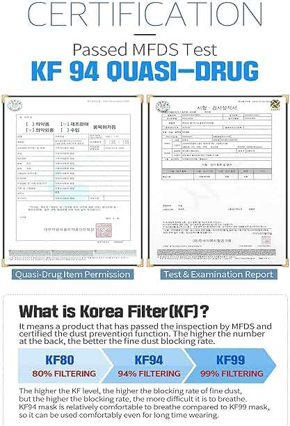 HAPPYDAY , 25 Packs, Made in KOREA Premium KF94 Micro Dust Protection Individually Packaged Black Face Mask Large - Image 3