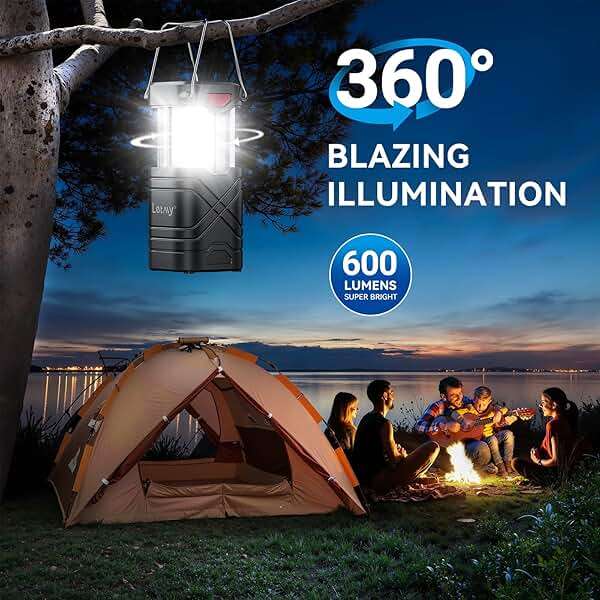 LETMY 4 Pack Camping Lantern, Rechargeable LED Lanterns, Solar Lantern Battery Powered Hurricane Lanterns Flashlight with 3 Powered Ways & USB Cable for Emergency, Power Outage, Hurricane Supplies - Image 7