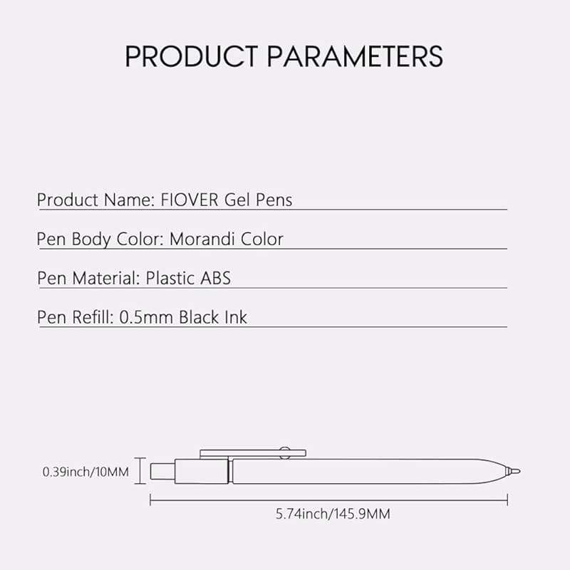 FIOVER 5pcs Gel Pens Quick Dry Ink Pens Fine Point Premium Retractable Rolling Ball Gel Pens Black Ink Smooth Writing for School Office Home - Image 8