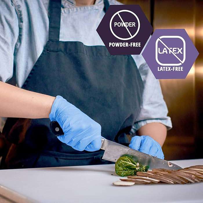 MED PRIDE Disposable Powder Free Non Latex Single Use Medical Exam Gloves, Nitrile Vinyl Blend for Cleaning and Food Handling - Image 4