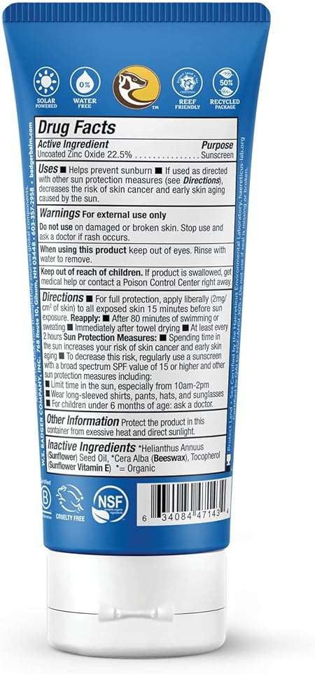Badger Reef Safe Sunscreen, Unscented SPF 40 Sport Mineral Sunscreen, 98% Organic, Water Resistant Zinc, Approved for Hawaii & Mexico Reefs, 2.9 fl oz - Image 2