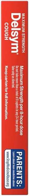 Delsym Maximum Strength Cough Suppressant, Over-the-Counter Medication for Cough, Fast Release Caplets with Dextromethorphan HBr, Cough Medicine for Adults Lasts Up to 8 Hours Day or Night, 20 Count - Image 5