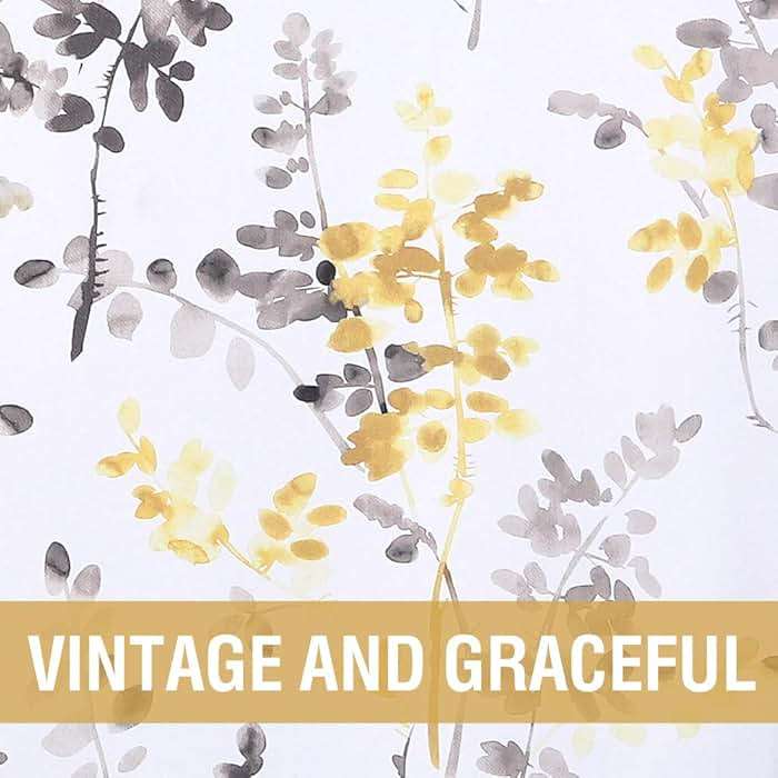 H.VERSAILTEX Curtains for Bedroom Room Darkening Curtains 84 Inch Length 2 Panels Set Thermal Insulated Drapes for Living Room Vintage Classical Floral Pattern Window Treatments, Grey and Yellow - Image 4