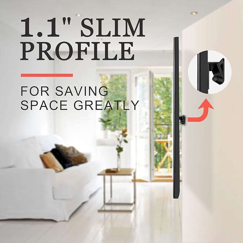 No Stud TV Wall Mount, Drywall Studless TV Hanger No Damage, No Drill, Non Screws, Dry Wall Flat Screen TVs Easy Install Bar Bracket fits VESA 12-55 inch TVs up to 99 lbs, Include Hardware Levels - Image 2