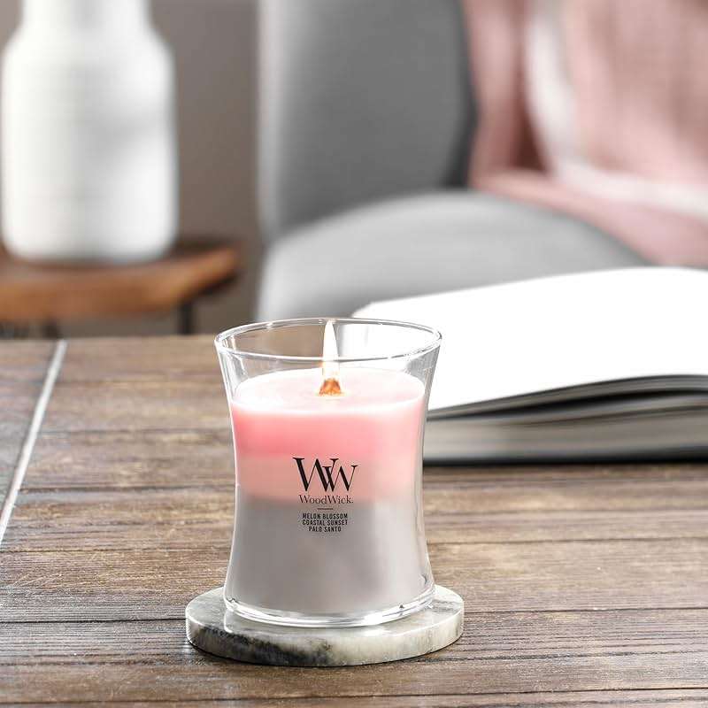 WoodWick Shoreline Trilogy Gifts for Women and Men, 9.7 oz Medium Hourglass Trilogy Candle with Crackling Wick - Image 2