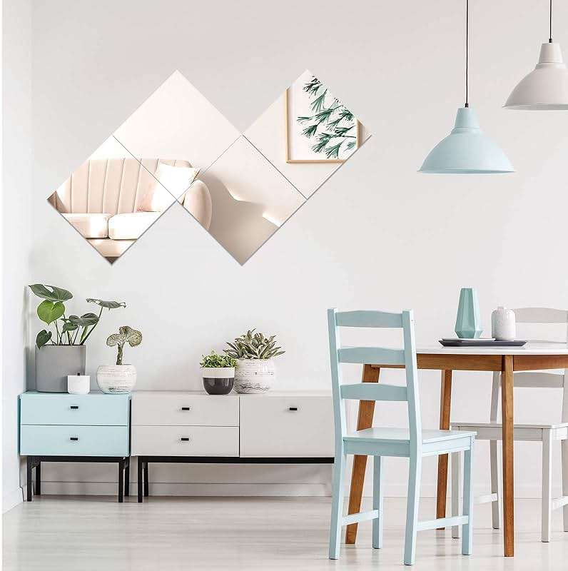 EVENLIVE® Full Length Mirror Tiles, Frameless Glass Wall Mirror 12 Inch x 4 Pieces, Body Mirror, Long Mirror, Gym Mirrors for Home Gym, for Door, Closet, Room, Easy to Install - Image 4