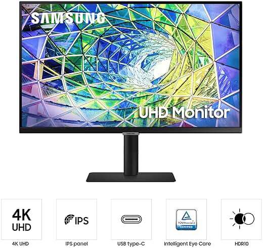 Samsung 27” S80UA 4K UHD IPS HDR10 High Resolution Monitor, USB-C, Eye Saver Mode, Eco Saving Plus, LS27A804UJNXGO, 2025, 3 Year Warranty - Image 2