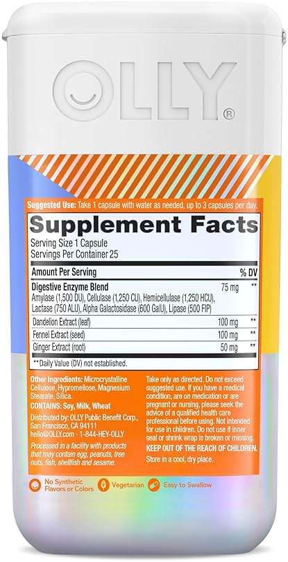 OLLY Beat The Bloat Capsules, Digestive Support Enzymes, Supplement for Women - 25 Count - Image 8