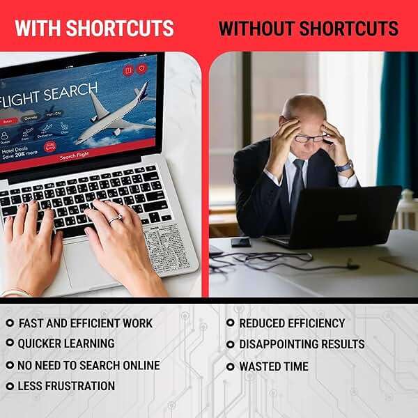 Synerlogic Mac OS Shortcuts Sticker for Air/Pro | Keyboard Stickers for macOS | Laminated Vinyl MacBook Cheatsheet | MacBook Shortcuts 2026 (Clear/Black) - Image 6