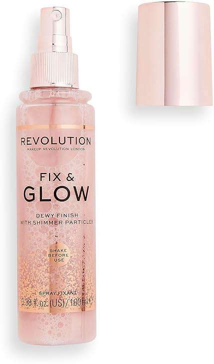 Makeup Revolution Fix & Glow Fixing Spray, Illuminating & Hydrating, Vegan & Cruelty-Free, 3.38 Fl Oz - Image 1