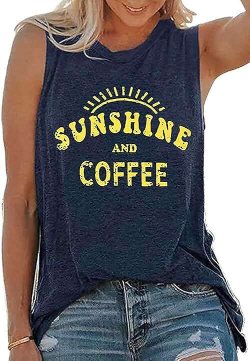 Womens Tank Tops Summer T Shirts Sleeveless Casual Loose Tunic Blouses - Image 1