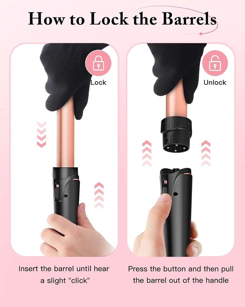 Waver Curling Iron Wand, BESTOPE PRO 5 in 1 Curling Wand Set with 3 Barrel Hair Crimper for Women, Fast Heating Hair Wand Curler in All Hair Type - Image 9