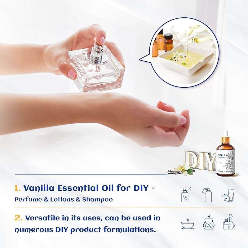 HIQILI Vanilla Essential Oil - 1 Fl Oz / 30ML | Beginner-Friendly for Making Perfume Candle Soap, Diffuser, Body, Skin, Lotion - Image 4
