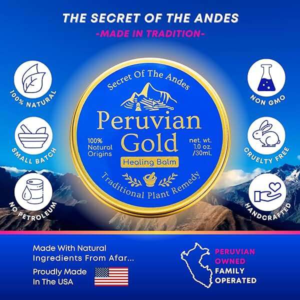 Peruvian Gold | All Purpose Healing Balm | Scars, Eczema, Facial Moisturizer Cream, Dry Skin, Hair, Sun Burns | All Organic Fair Trade Ingredients (2 Fl Oz) 2 Ounces Sustainably sourced ingredients - Image 7