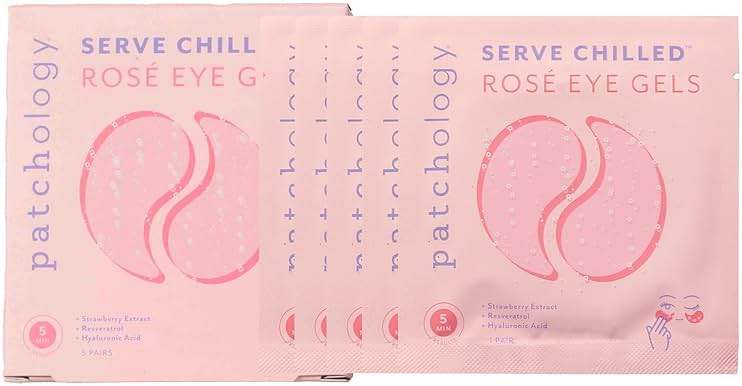 Patchology Serve Chilled Rosé Hydrating Under Eye Patches – Hyaluronic Acid & Antioxidant-Infused Eye Masks to Reduce Dark Circles, Puffiness & Fine Lines - Ideal Skincare Essentials (5 Pairs) - Image 8