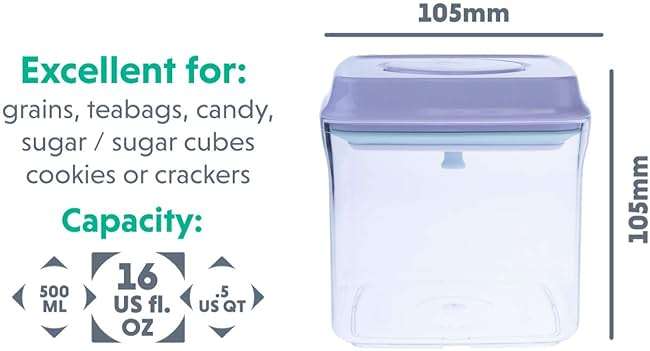 Bop Top Airtight Food Storage Containers with Lid 2 Cups / 16 oz | Kitchen Canister Sets | Air Tight Pantry Container | Pop Top Dry Food Storage Containers for Snacks, Sugar, Flour, Baking, Pasta - Image 2