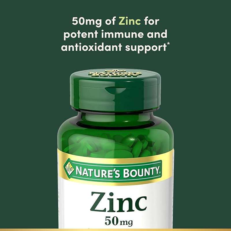 Nature’s Bounty Zinc 50mg, Immune Support & Antioxidant Supplement, Promotes Skin Health, 1 Caplet Per Day, Gluten Free, 250 Vegetarian Caplets - Image 3