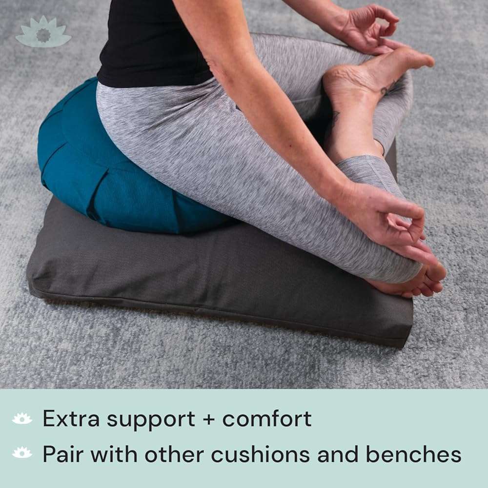 Waterglider International Zabuton, Eclipse line, Buckwheat Filled Meditation Cushion, 23" x 23" - Image 2