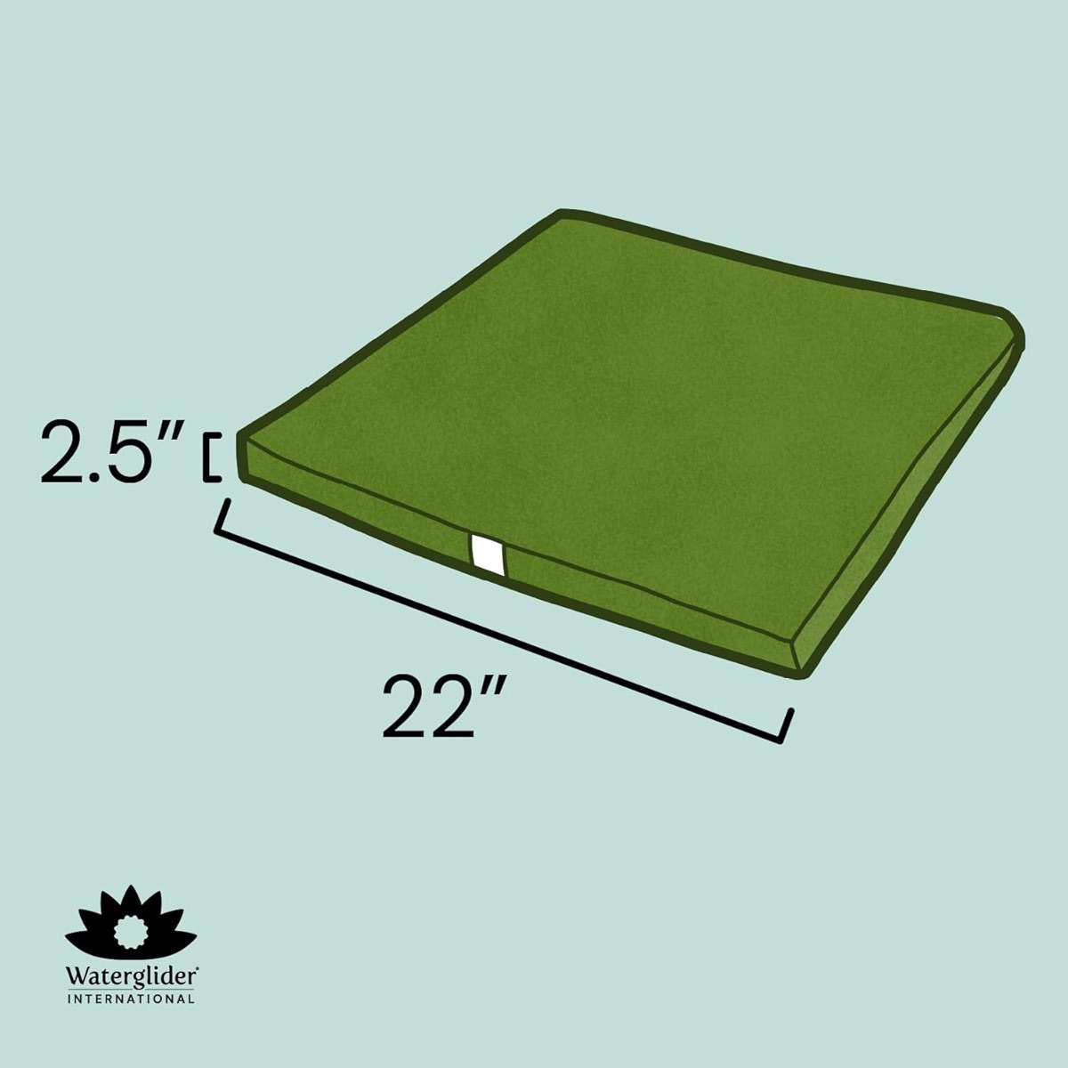 Waterglider International Zabuton, Eclipse line, Buckwheat Filled Meditation Cushion, 23" x 23" - Image 3